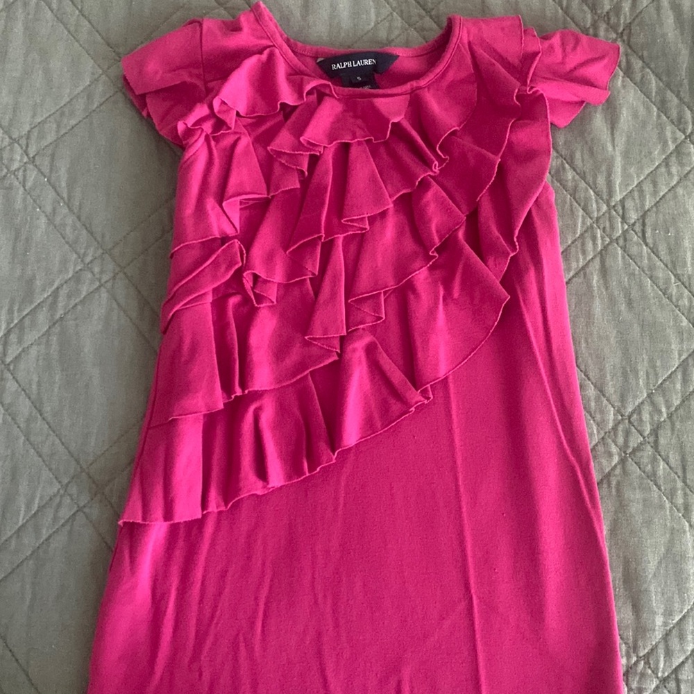 Girls Ralph Lauren sz 5 fuschia ruffle dress pink